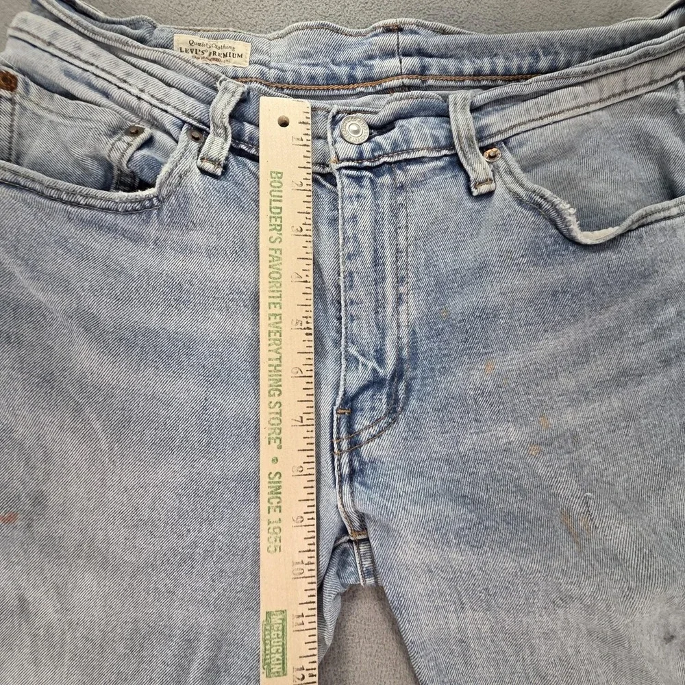 Levis 511 Jeans Mens Selvedge Blue Light Wash Slim Thrashed Whiskers‎ Fits 30x27